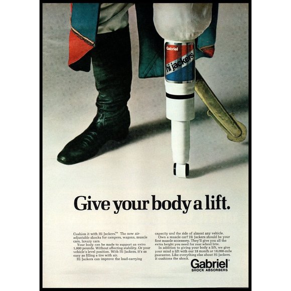 1971 Gabriel Hi Jackers Shock Absorbers Vintage Print Ad Pirate Pegleg Wall Art - Picture 1 of 1